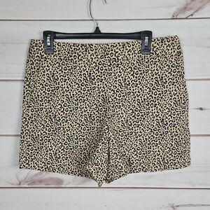 J. Crew Leopard Basketweave High Waist Shorts - Size 12